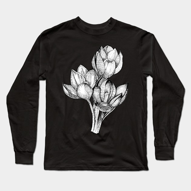 Ink - Crocus Long Sleeve T-Shirt by artofsuff